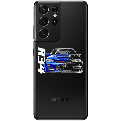 Samsung S21 Ultra Blue R34 Transparent Silicone TPU Θήκη