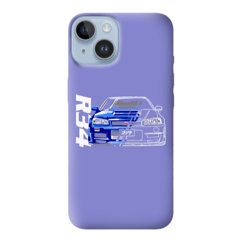 Apple iPhone 14  Blue R34 Purple Colored Silicone TPU Θήκη