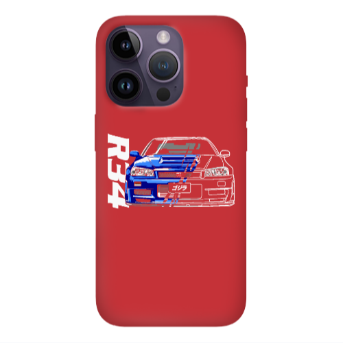 Apple iPhone 14 Pro  Blue R34 Red Colored Silicone TPU Θήκη