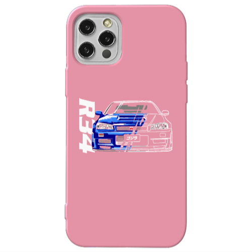 Apple iPhone 13 Pro Blue R34 Pink Colored Silicone TPU Θήκη