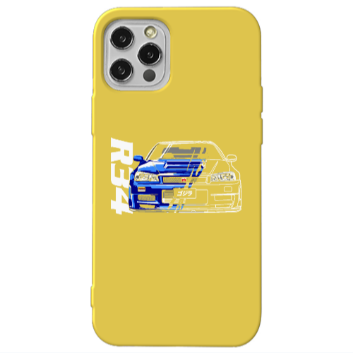 Apple iPhone 13 Pro Blue R34 Yellow Colored Silicone TPU Θήκη