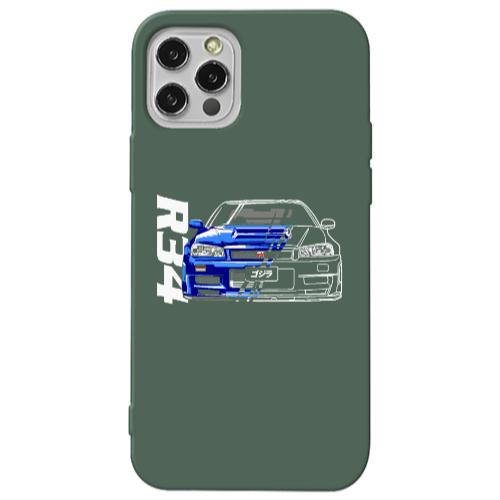 Apple iPhone 13 Pro Blue R34 Dark Green Colored Silicone TPU Θήκη