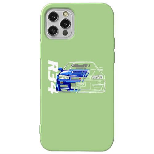 Apple iPhone 12 Pro Max Blue R34 Light Green Colored Silicone TPU Θήκη
