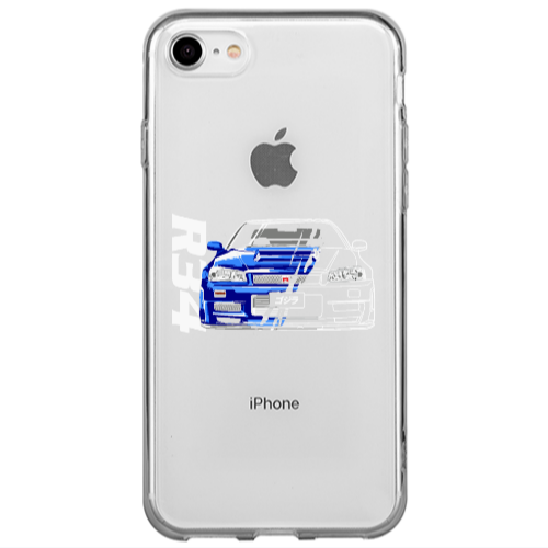Apple iPhone 7 Blue R34 Transparent Silicone TPU Θήκη