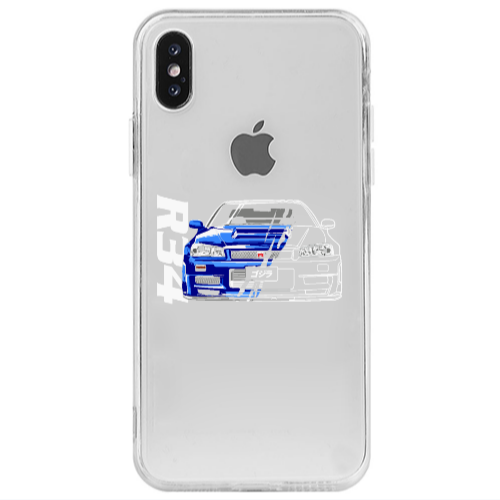 Apple iPhone Xs Blue R34 Transparent Silicone TPU Θήκη