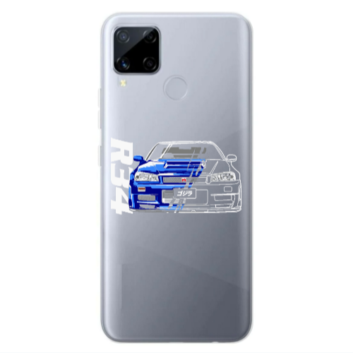 Realme C25 Blue R34 Transparent Silicone TPU Θήκη