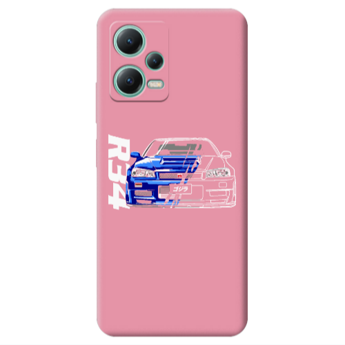 Xiaomi Redmi Note 12 Pro 5G Blue R34 Pink Colored Silicone TPU Θήκη