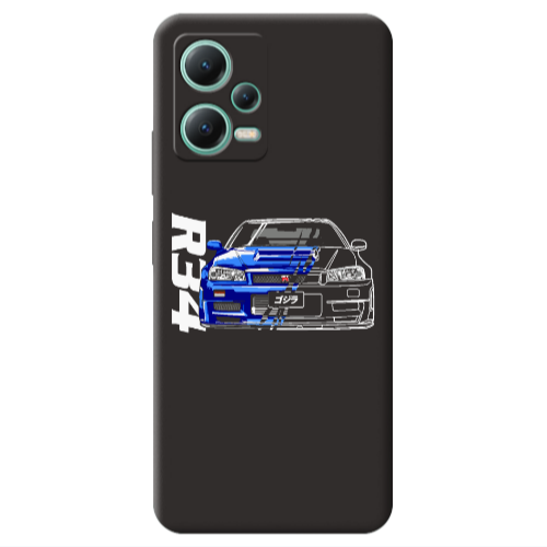 Xiaomi Redmi Note 12 Pro 5G Blue R34 Black Colored Silicone TPU Θήκη