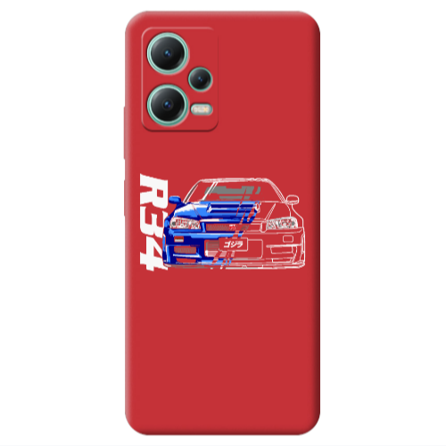Xiaomi Redmi Note 12 Pro 5G Blue R34 Red Colored Silicone TPU Θήκη
