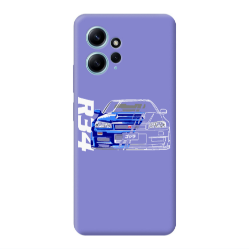 Xiaomi Redmi Note 12 4G Blue R34 Purple Colored Silicone TPU Θήκη