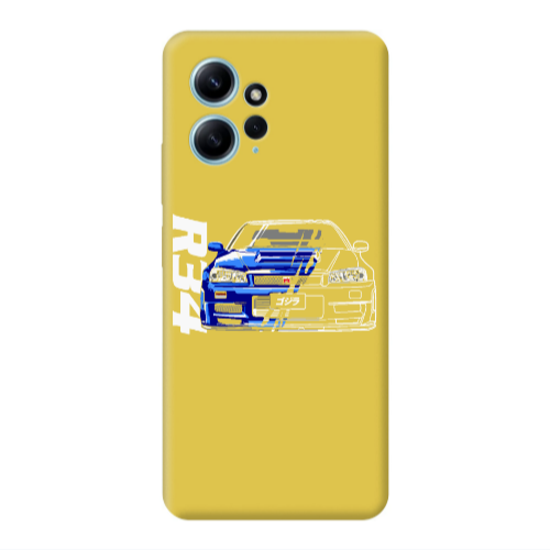 Xiaomi Redmi Note 12 4G Blue R34 Yellow Colored Silicone TPU Θήκη