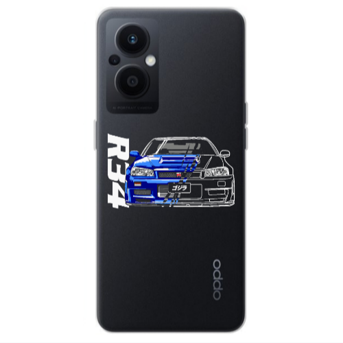 Oppo Reno 7 Lite Blue R34 Transparent Silicone TPU Θήκη