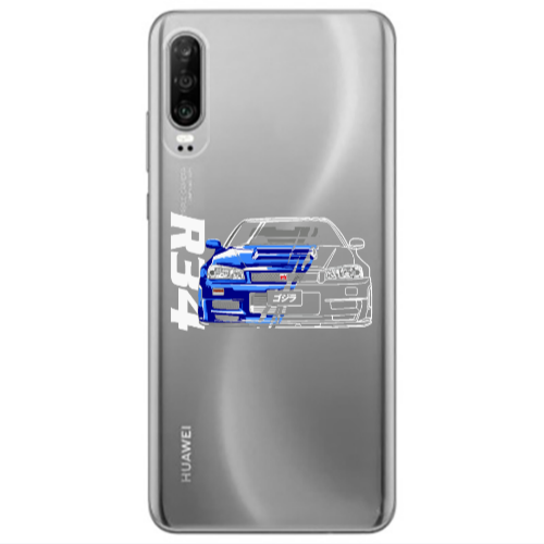 Huawei P30 Blue R34 Transparent Silicone TPU Θήκη