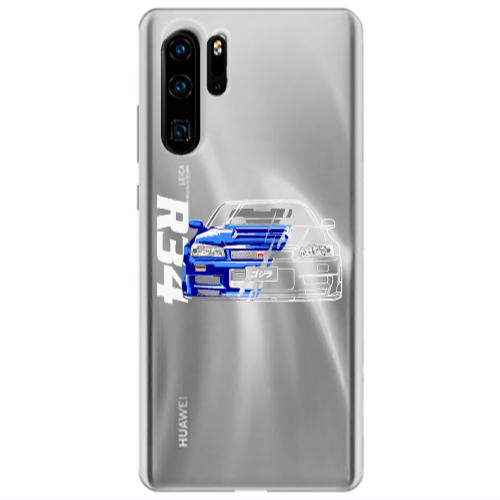 Huawei P30 Pro Blue R34 Transparent Silicone TPU Θήκη