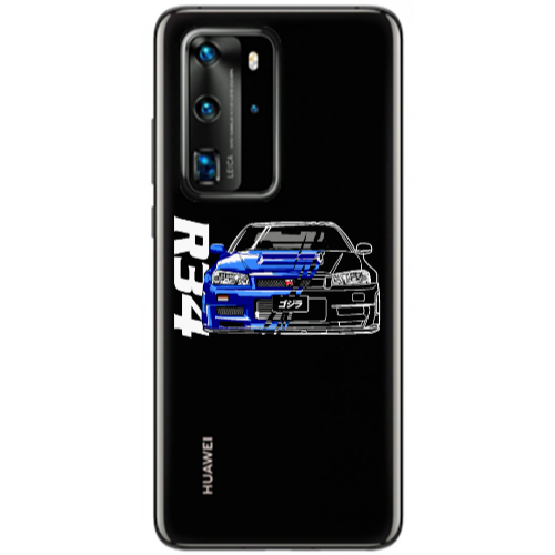 Huawei P40 Pro Blue R34 Transparent Silicone TPU Θήκη