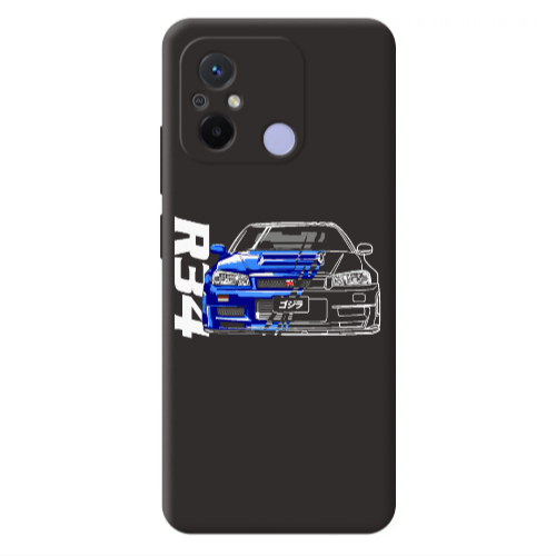 Xiaomi Redmi 12C Blue R34 Black Colored Silicone TPU Θήκη