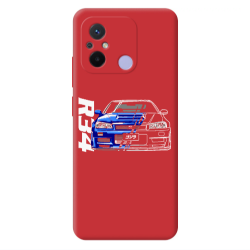 Xiaomi Redmi 12C Blue R34 Red Colored Silicone TPU Θήκη