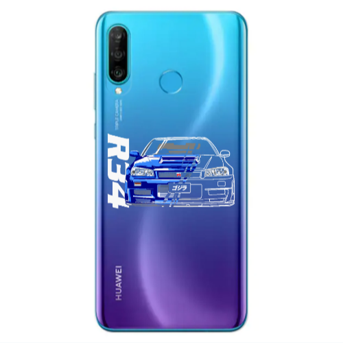 Huawei P30 Lite Blue R34 Transparent Silicone TPU Θήκη