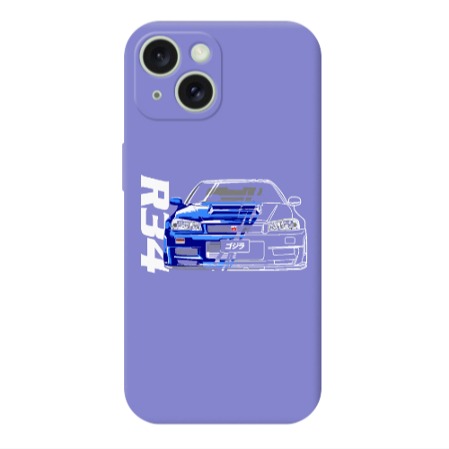 Apple iPhone 15 Plus Blue R34 Purple Colored Silicone TPU Θήκη