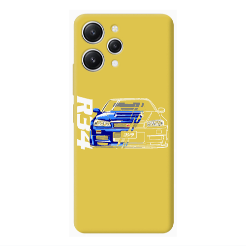 Xiaomi Redmi 12 Blue R34 Yellow Colored Silicone TPU Θήκη