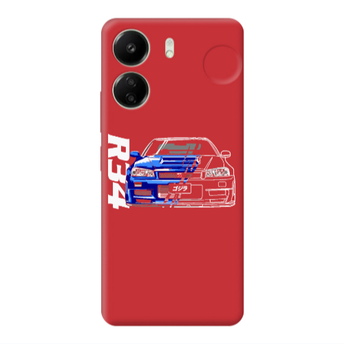 Xiaomi Redmi 13C Blue R34 Red Colored Silicone TPU Θήκη