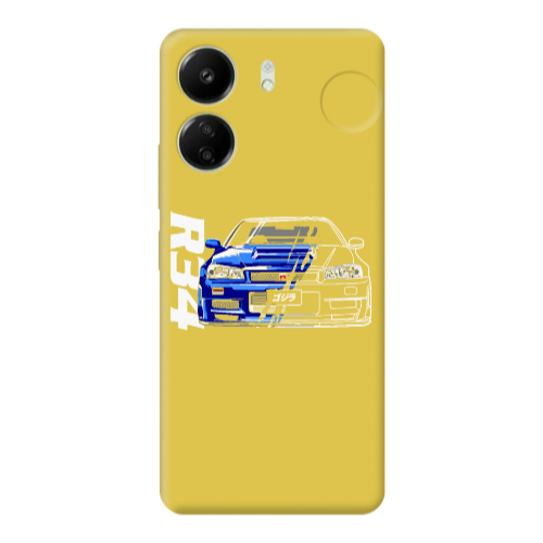 Xiaomi Redmi 13C Blue R34 Yellow Colored Silicone TPU Θήκη