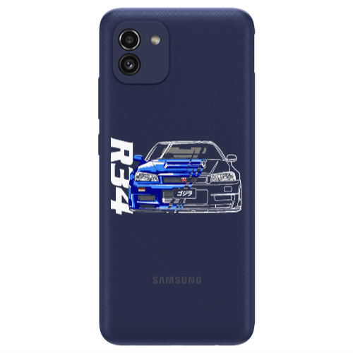 Samsung A03 Blue R34 Transparent Silicone TPU Θήκη