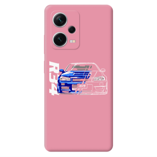Xiaomi Poco X5 Blue R34 Pink Colored Silicone TPU Θήκη
