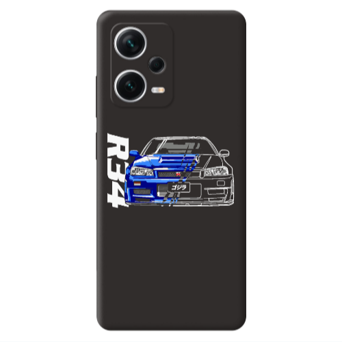 Xiaomi Poco X5 Blue R34 Black Colored Silicone TPU Θήκη