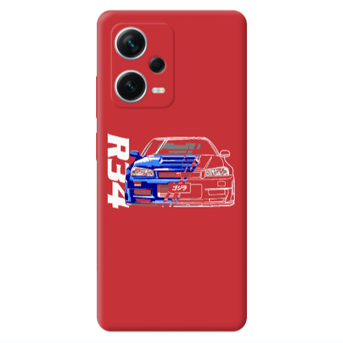 Xiaomi Poco X5 Blue R34 Red Colored Silicone TPU Θήκη