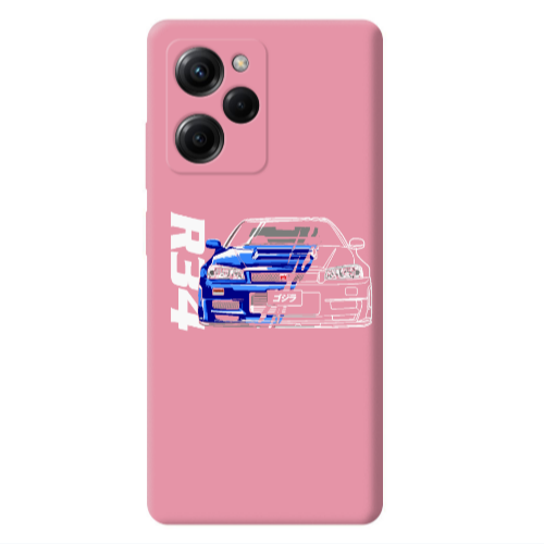 Xiaomi Poco X5 Pro Blue R34 Pink Colored Silicone TPU Θήκη