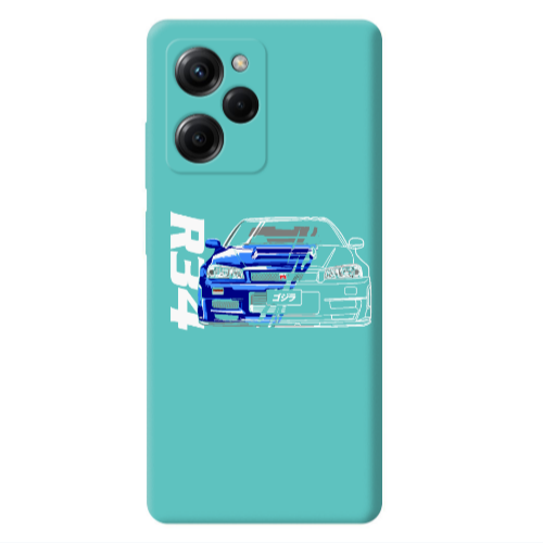 Xiaomi Poco X5 Pro Blue R34 Turquoise Colored Silicone TPU Θήκη