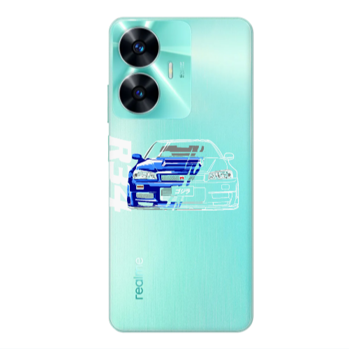 Realme C55 Blue R34 Transparent Silicone TPU Θήκη