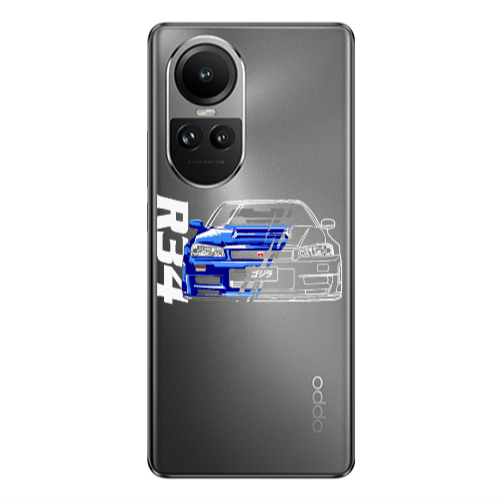Oppo Reno10 5G Blue R34 Transparent Silicone TPU Θήκη