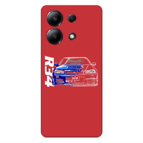 Xiaomi Redmi Note 13 4G Blue R34 Red Colored Silicone TPU Θήκη