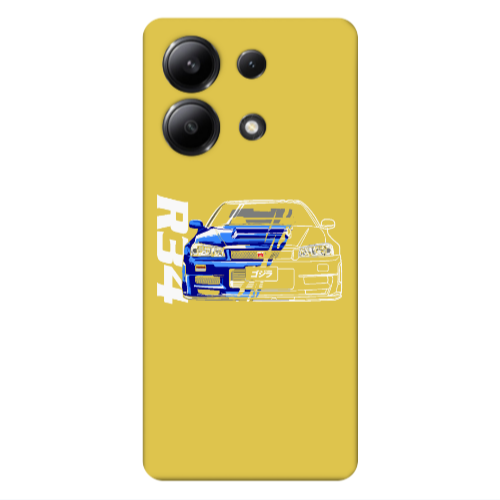 Xiaomi Redmi Note 13 4G Blue R34 Yellow Colored Silicone TPU Θήκη