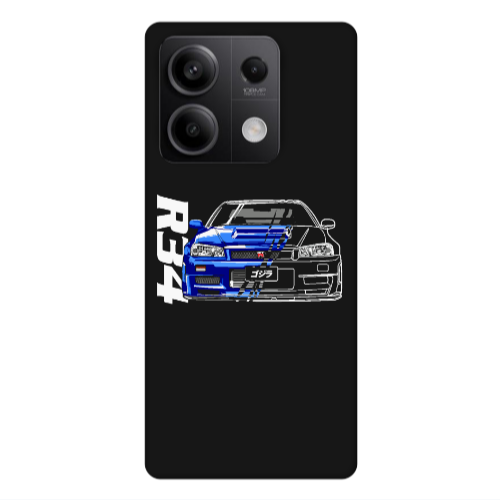 Xiaomi Redmi Note 13Pro 5G Blue R34 Black Colored Silicone TPU Θήκη