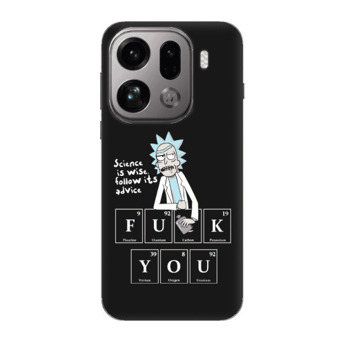 Oppo Find X9 Pro Rick Scince is wise Black Colored Silicone TPU Θήκη