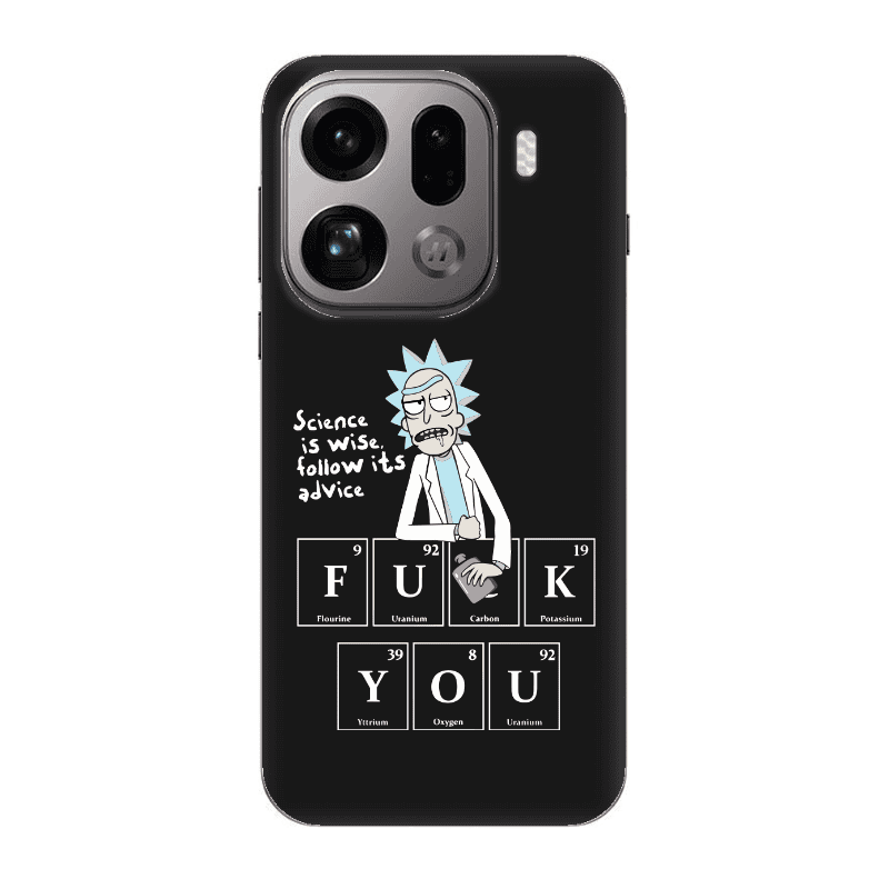 Oppo Find X9 Pro Rick Scince is wise Black Colored Silicone TPU Θήκη