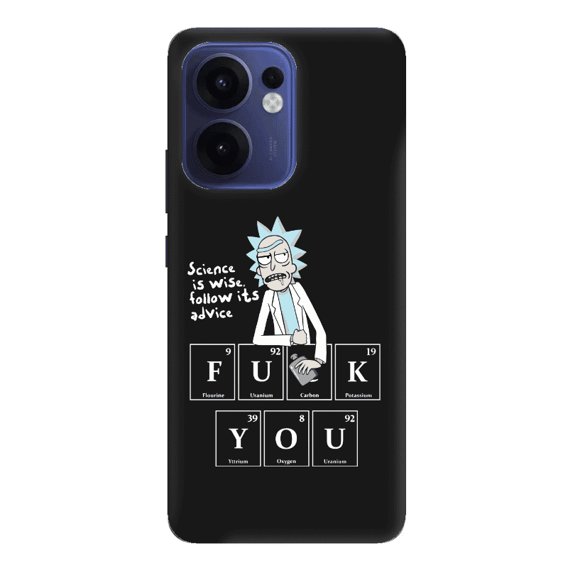 Oppo Reno 13 F Rick Scince is wise Black Colored Silicone TPU Θήκη