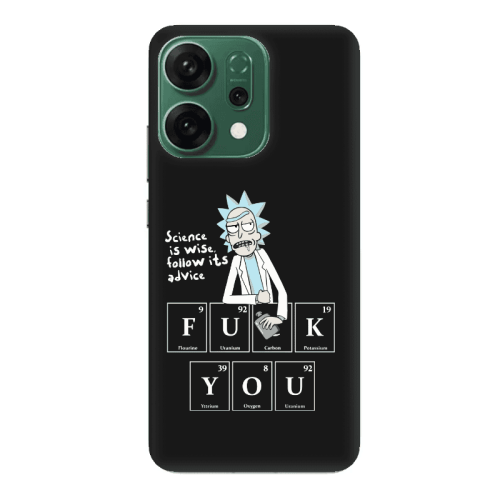 Oppo RENO 14 Rick Scince is wise Black Colored Silicone TPU Θήκη