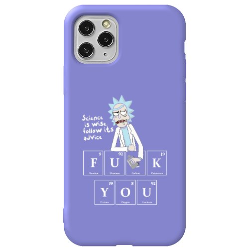 Apple iPhone 11 Pro Rick Scince is wise Purple Colored Silicone TPU Θήκη