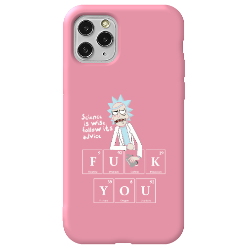 Apple iPhone 11 Pro Rick Scince is wise Pink Colored Silicone TPU Θήκη