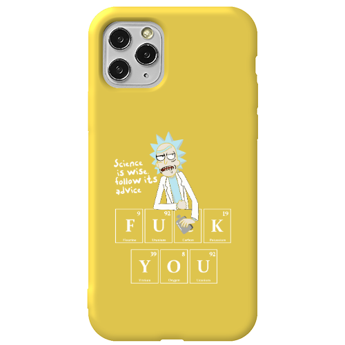 Apple iPhone 11 Pro Rick Scince is wise Yellow Colored Silicone TPU Θήκη