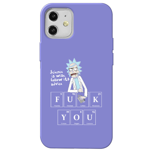 Apple iPhone 12 Rick Scince is wise Purple Colored Silicone TPU Θήκη