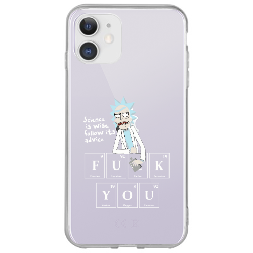 Apple iPhone 12 Rick Scince is wise Transparent Silicone TPU Θήκη