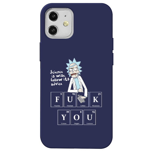 Apple iPhone 12 Rick Scince is wise Dark blue Colored Silicone TPU Θήκη
