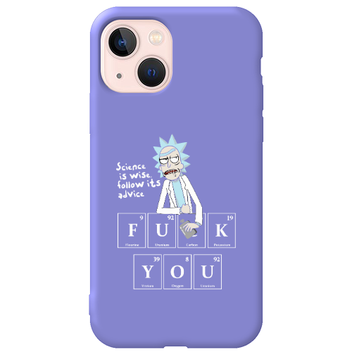 Apple iPhone 13 Rick Scince is wise Purple Colored Silicone TPU Θήκη
