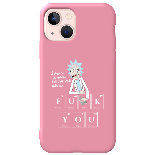 Apple iPhone 13 Rick Scince is wise Pink Colored Silicone TPU Θήκη