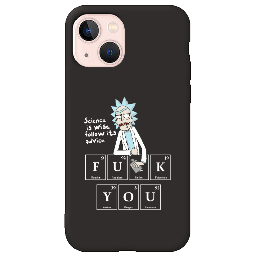 Apple iPhone 13 Rick Scince is wise Black Colored Silicone TPU Θήκη